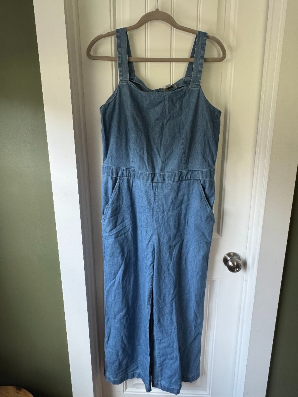 LOFT Light Blue Denim Jumpsuit